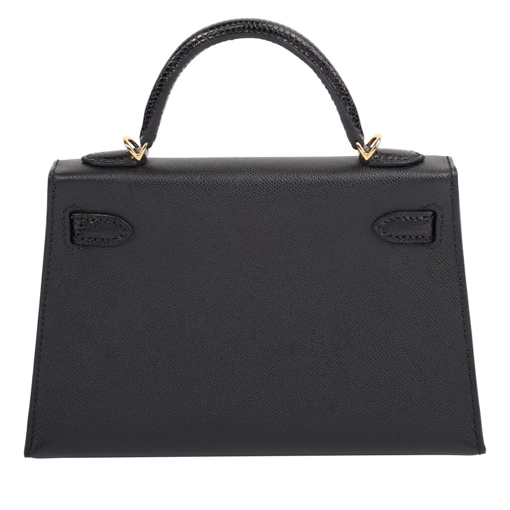 Black Madame and Lizard Touch Mini Kelly 20 II Gold Hardware, 2024