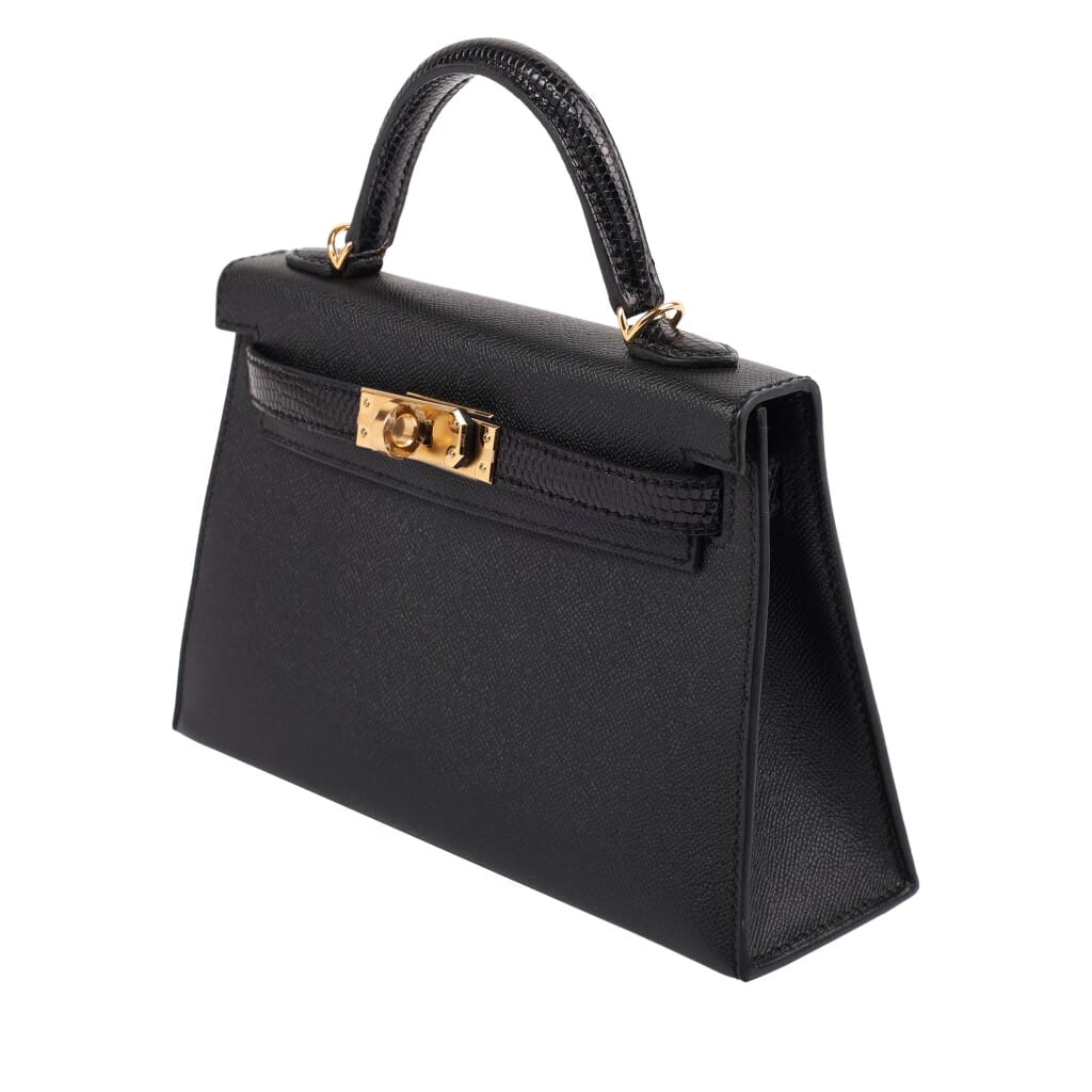 Black Madame and Lizard Touch Mini Kelly 20 II Gold Hardware, 2024