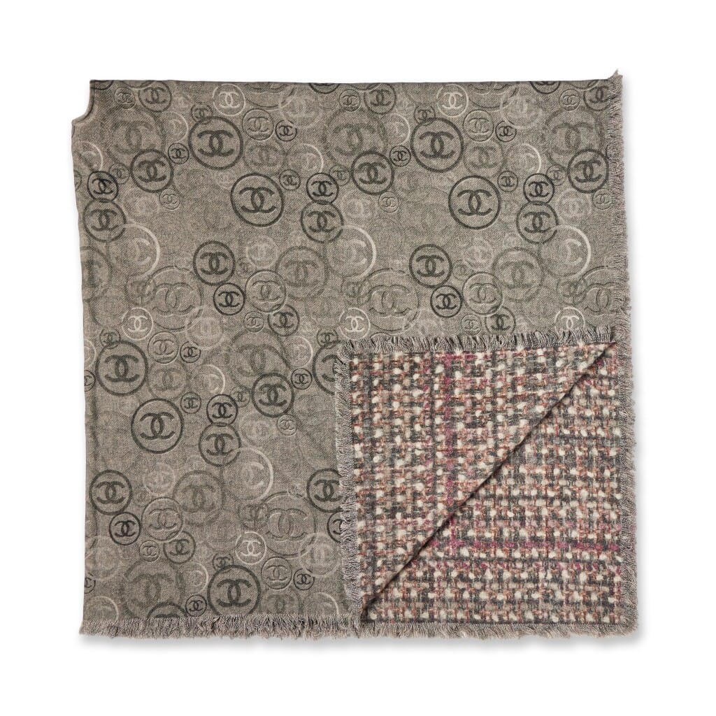 Grey Cashmere CC Logo Printed Poncho Cape, 2022