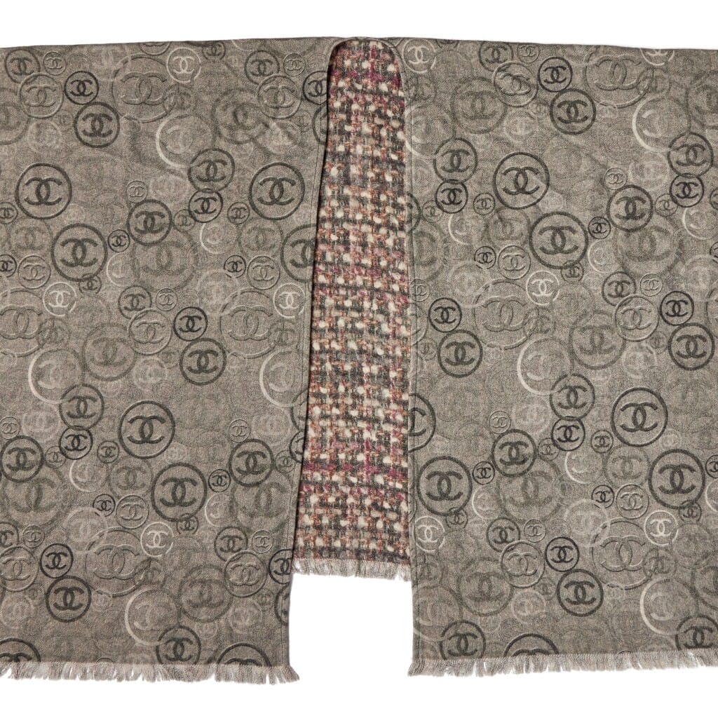 Grey Cashmere CC Logo Printed Poncho Cape, 2022