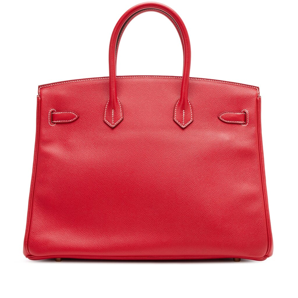 Rouge Casaque Epsom and Bleu Thalassa Verso Candy Birkin 35 Permabrass Hardware, 2012