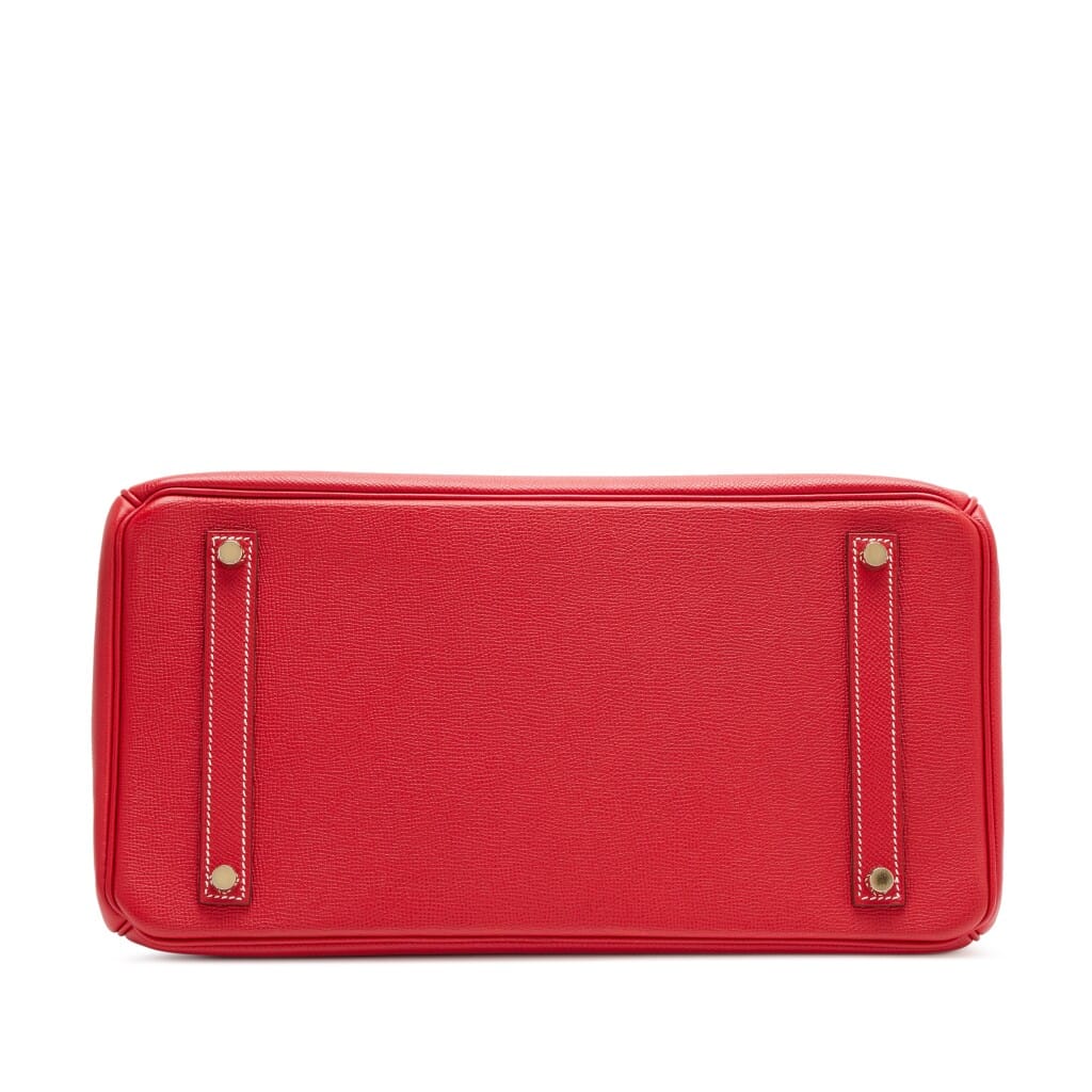 Rouge Casaque Epsom and Bleu Thalassa Verso Candy Birkin 35 Permabrass Hardware, 2012