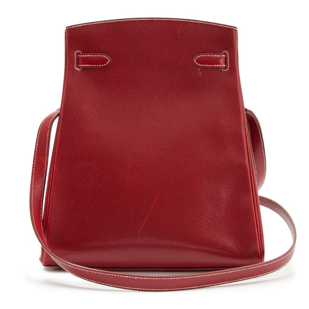 Vintage Rouge H Veau Grain Lisse Kelly Sport 24 Bag Palladium Hardware, 2001