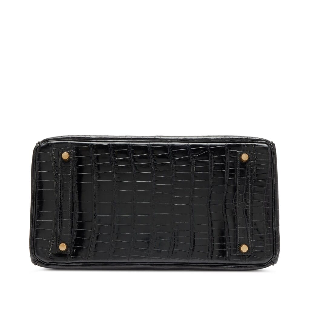 Black Shiny Porosus Crocodile Birkin 35 Gold Hardware, 2003