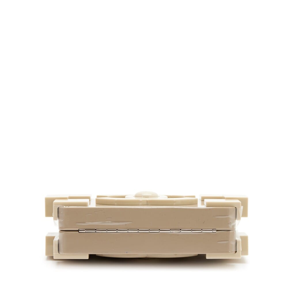 Beige Plexiglass Supermarket Boy Brick Lego Minaudière Clutch Silver Hardware, 2014