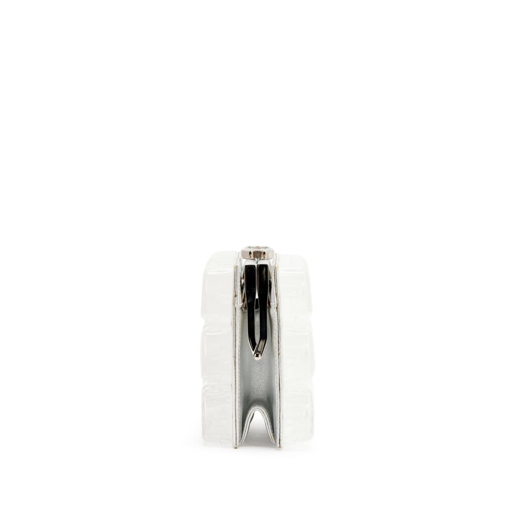 Metallic Silver Lambskin and Clear Acrylic Ice Cube Minaudière Silver Hardware, 2010