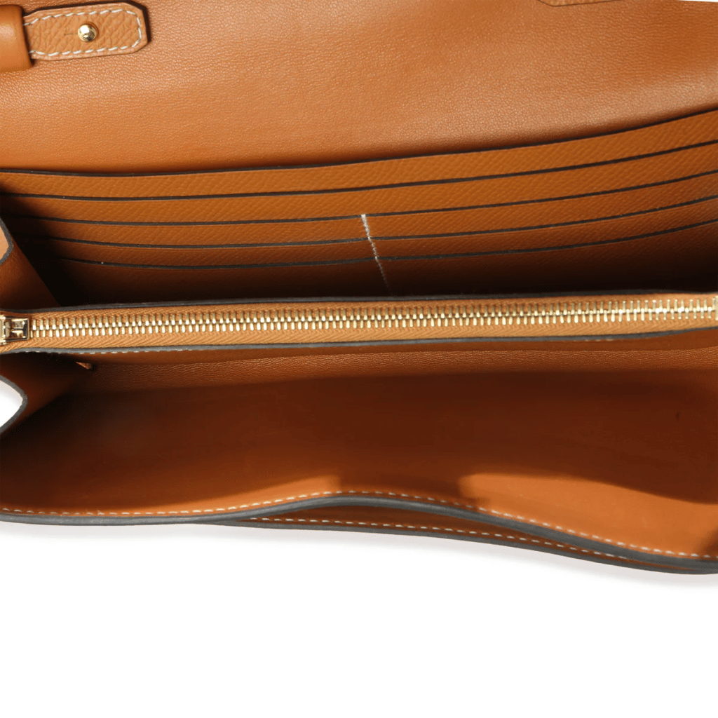 Toffee Epsom Constance-To-Go Wallet Gold Hardware, 2023