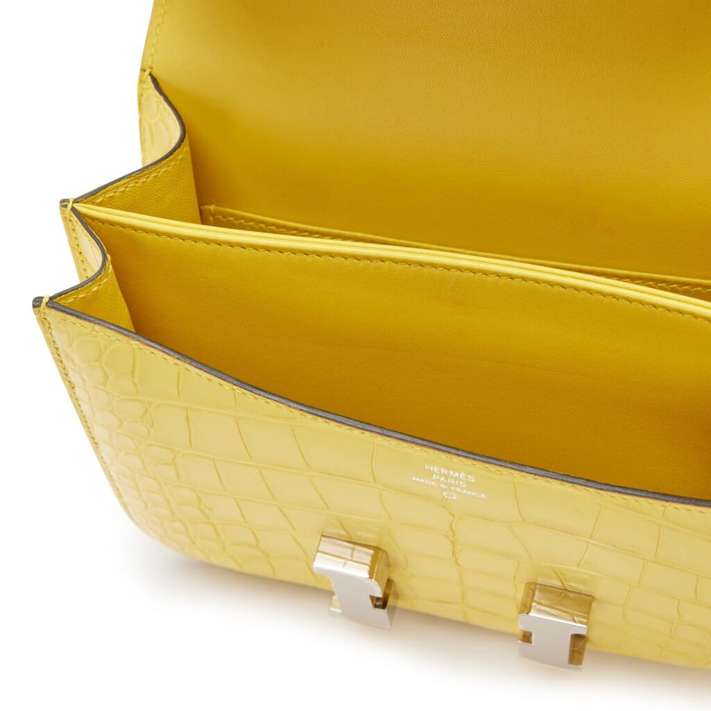 Mimosa Matte Mississippienisis Alligator Mini Constance 18 Palladium Hardware, 2023