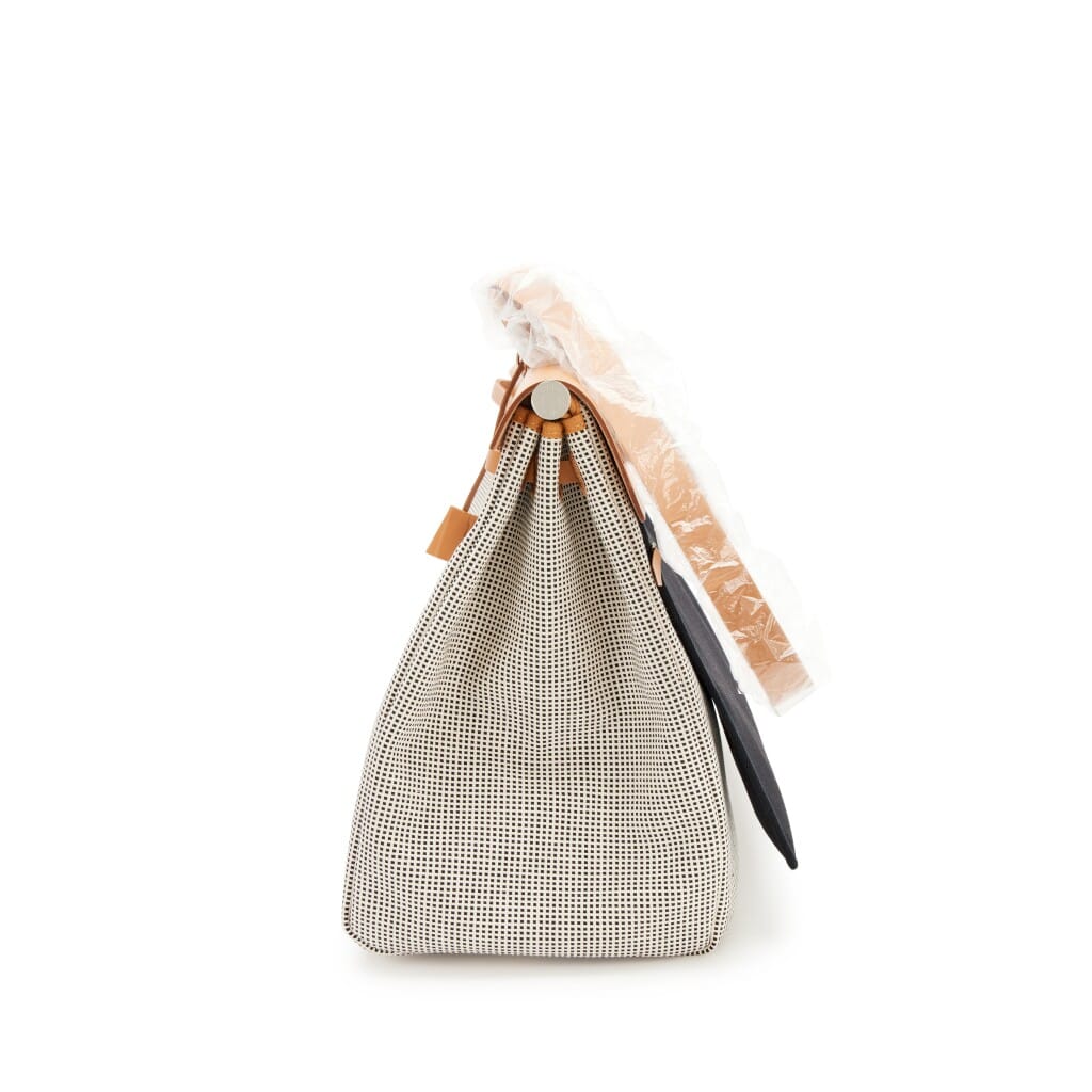 Ecru, Blanc and Black Quadrille Toile and Naturel Sable Hunter Herbag Zip Cabine 50 Bag Palladium Hardware, 2023