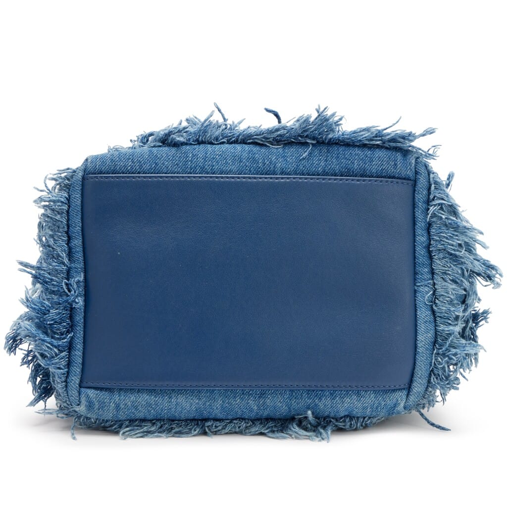 Blue Fringe Denim Paris-Salzburg Edelweiss Bucket Bag Ruthenium Hardware, 2014-2015