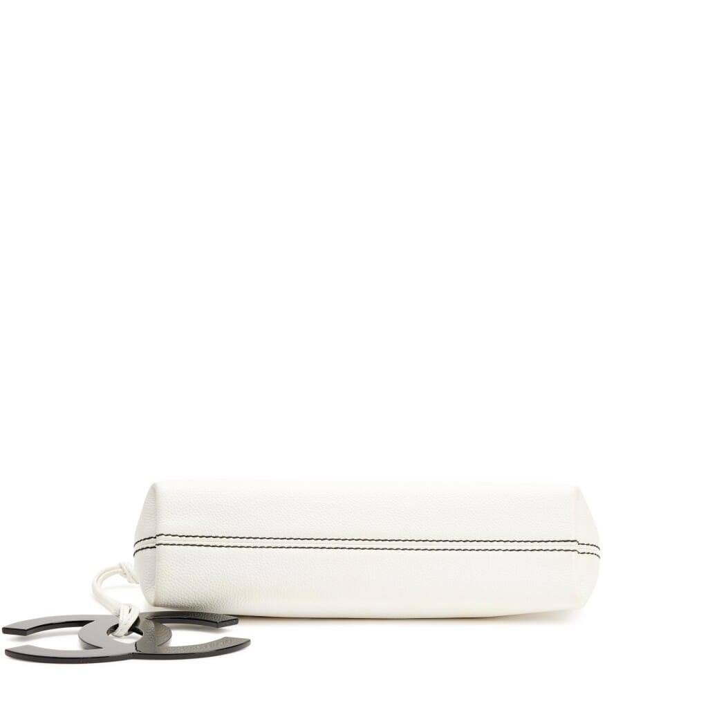 White Caviar Black Resin Oversize XL CC Charm Zip Clutch, 2005