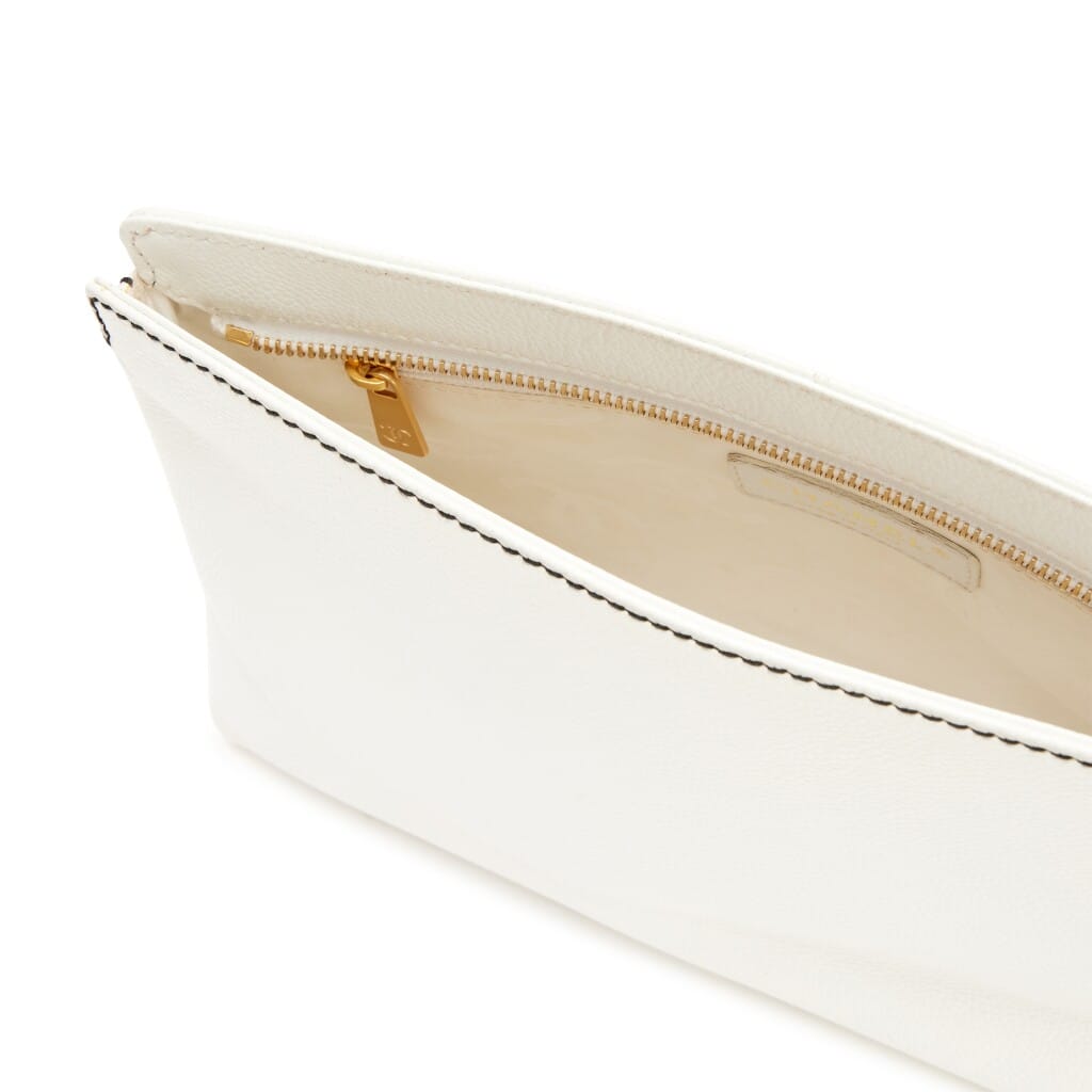 White Caviar Black Resin Oversize XL CC Charm Zip Clutch, 2005