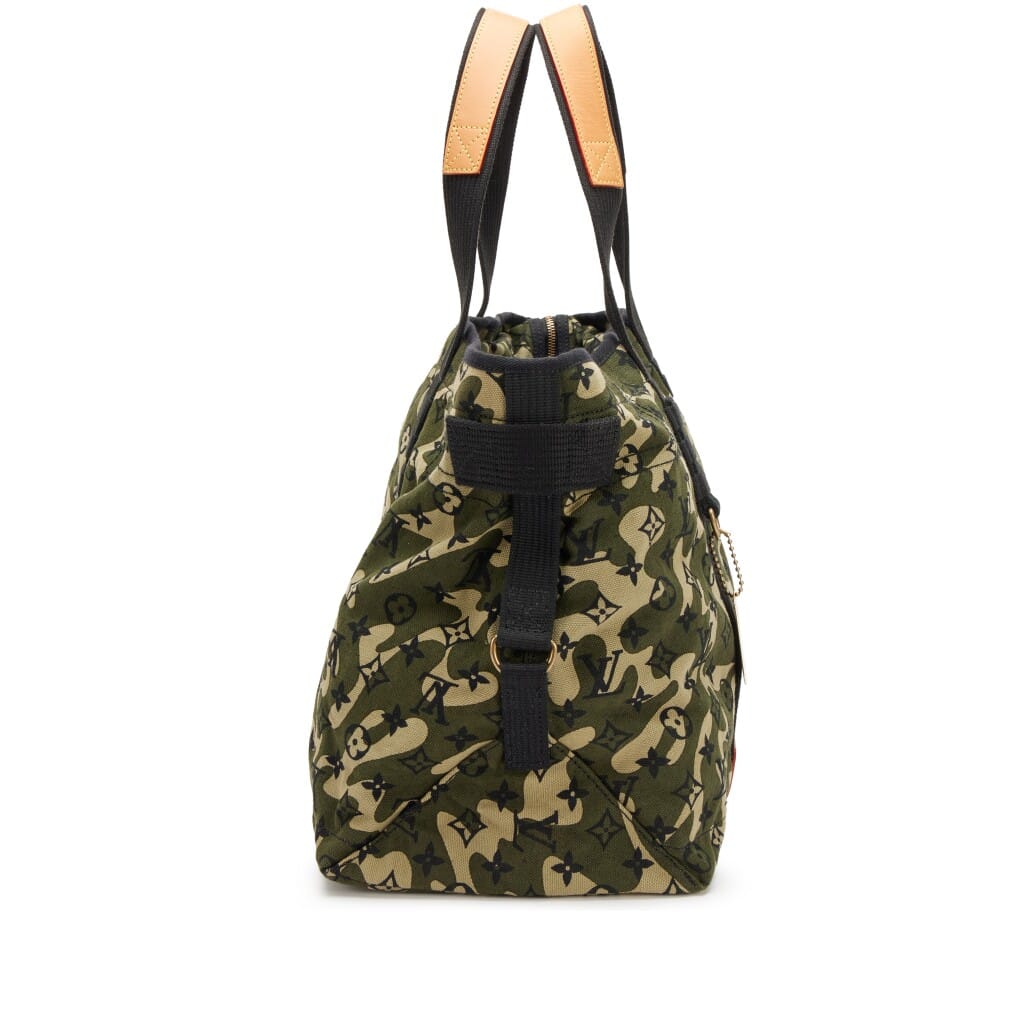 Takashi Murakami Green Monogramouflage Trellis Tote Brass Hardware, 2008