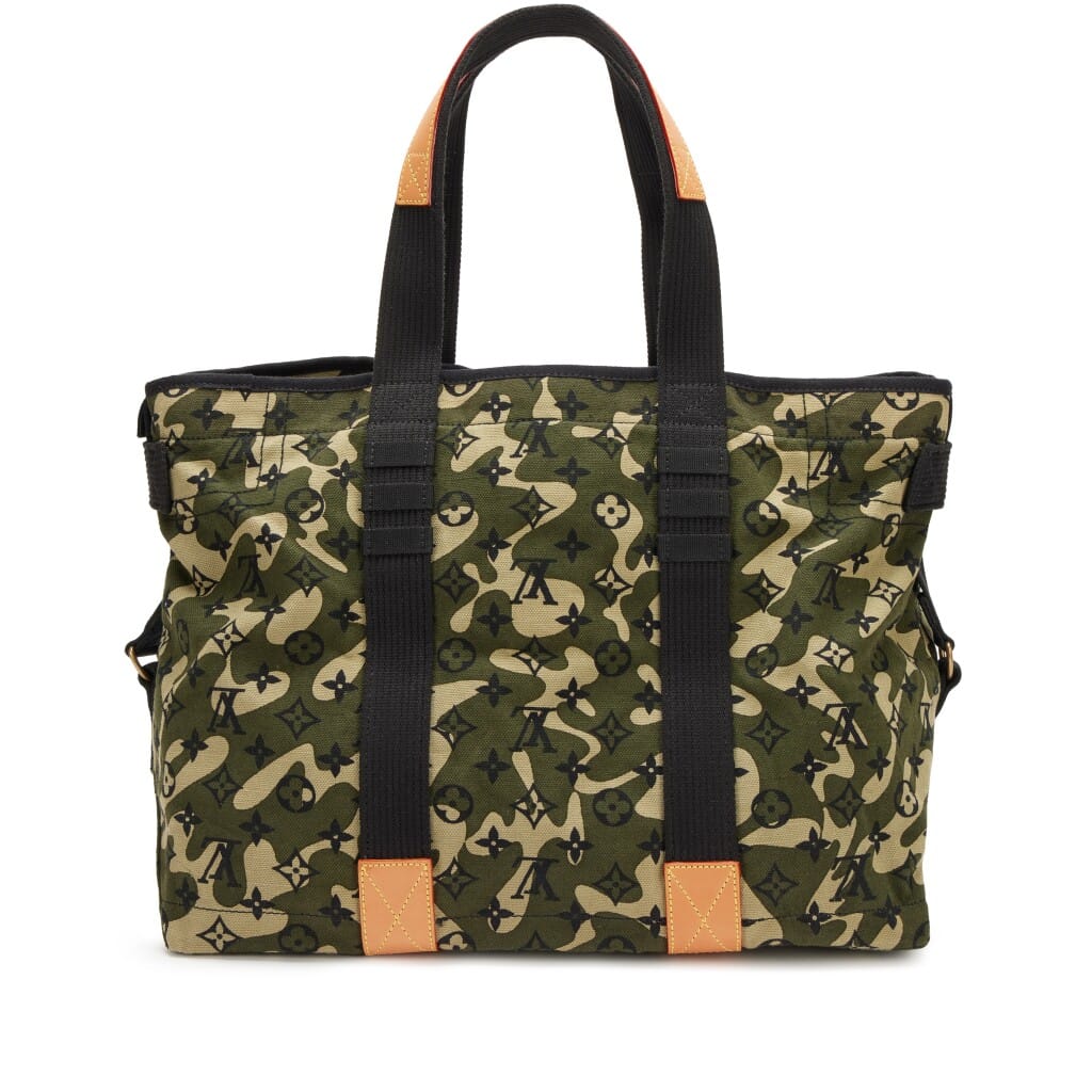 Takashi Murakami Green Monogramouflage Trellis Tote Brass Hardware, 2008