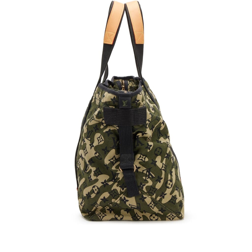 Takashi Murakami Green Monogramouflage Trellis Tote Brass Hardware, 2008
