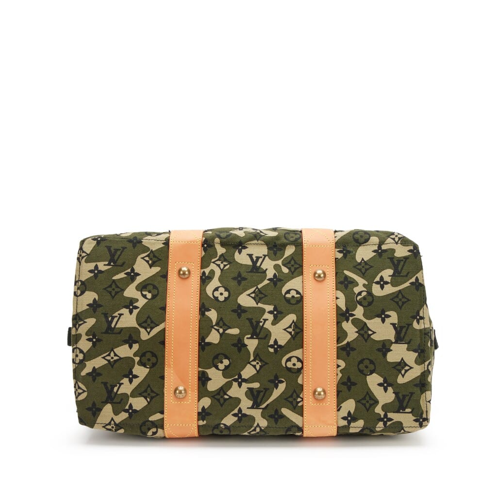 Takashi Murakami Green Monogramouflage Trellis Tote Brass Hardware, 2008