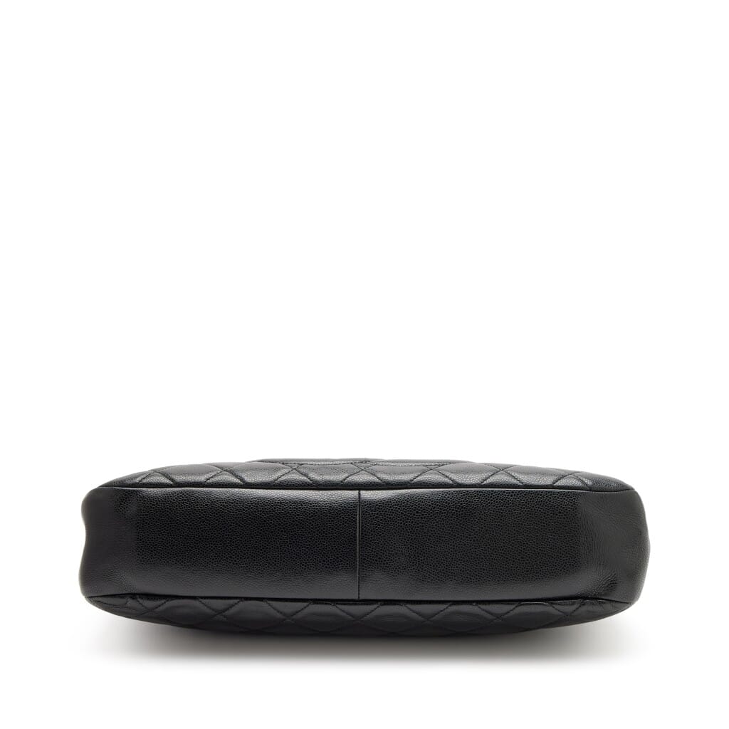 Black Quilted Caviar CC Timeless Soft Tote Silver Hardware, 2012