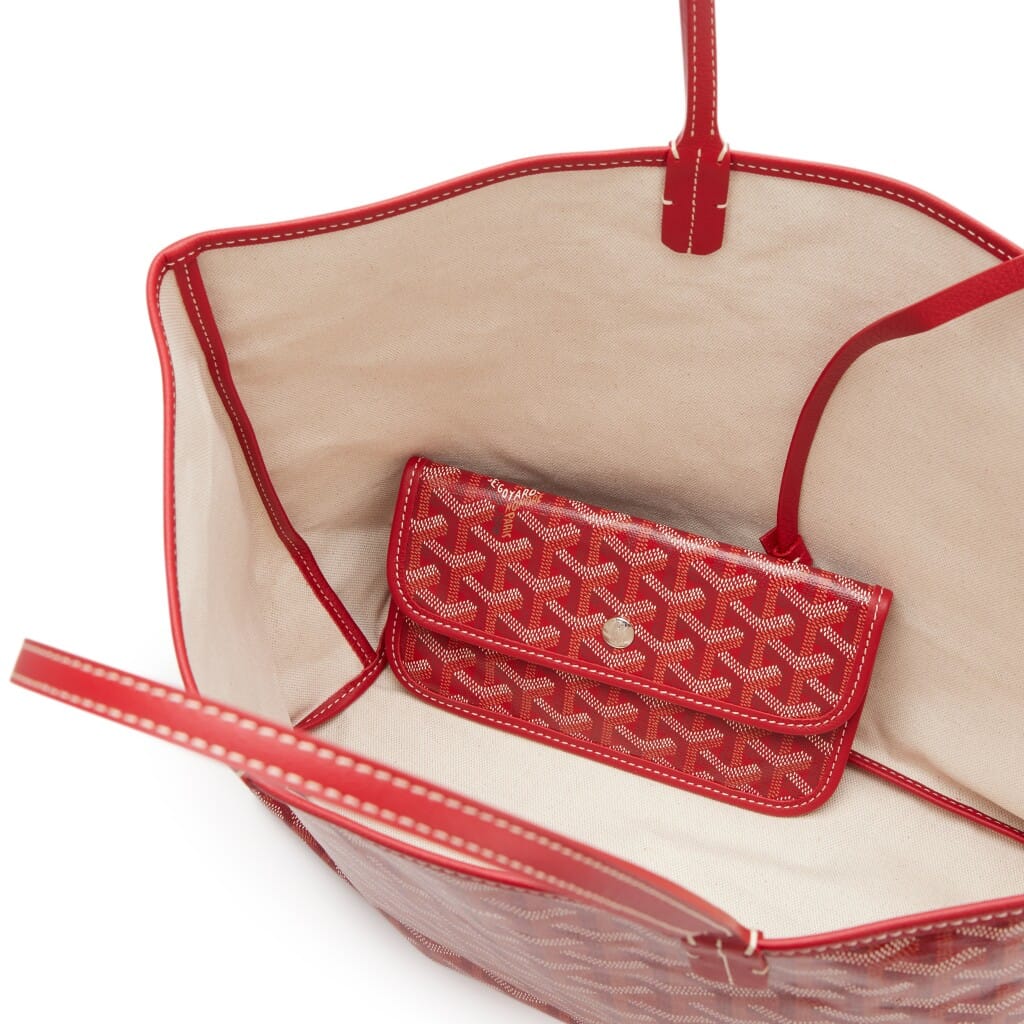 Red Goyardine Canvas and Chevroches Calfskin Saint Louis PM Bag, 2024