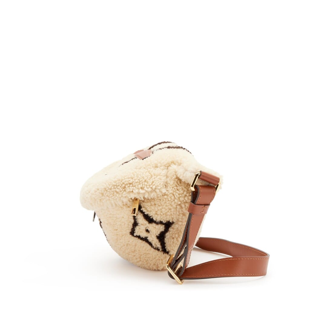 Natural Giant Monogram Teddy Shearling Bumbag Gold Hardware, 2020