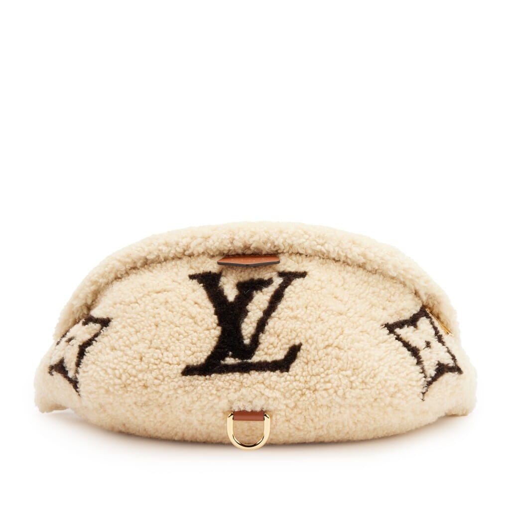 Natural Giant Monogram Teddy Shearling Bumbag Gold Hardware, 2020