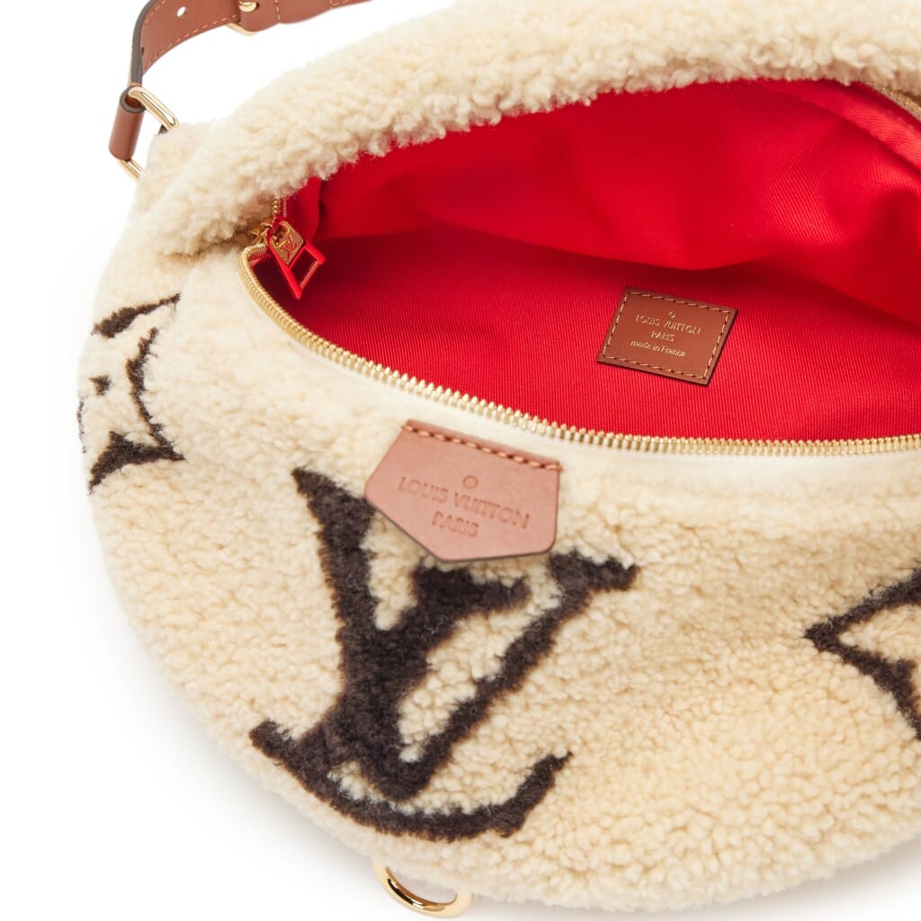 Natural Giant Monogram Teddy Shearling Bumbag Gold Hardware, 2020