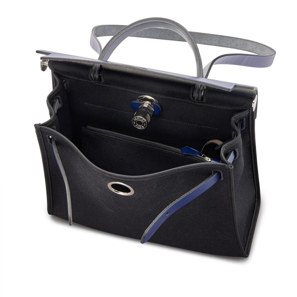 Bleu Saphir Vache Hunter and Black Toile Herbag Zip 31 Palladium Hardware, 2018