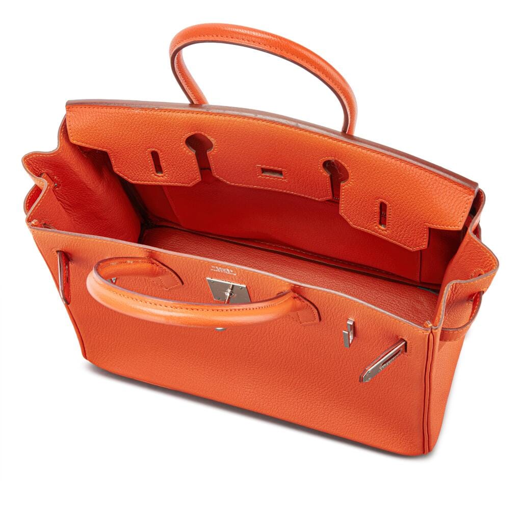Orange H Chèvre Birkin 30 Palladium Hardware, 2005
