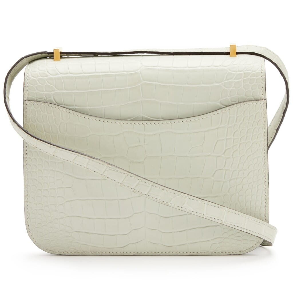Gris Neve Matte Mississippiensis Alligator Mini Constance 18 III Miroir Gold Hardware, 2023