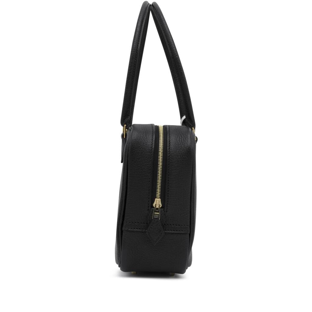 Black Chèvre Mini Plume Gold Hardware, 2025