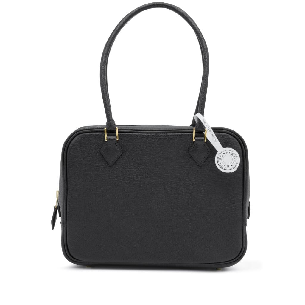 Black Chèvre Mini Plume Gold Hardware, 2025