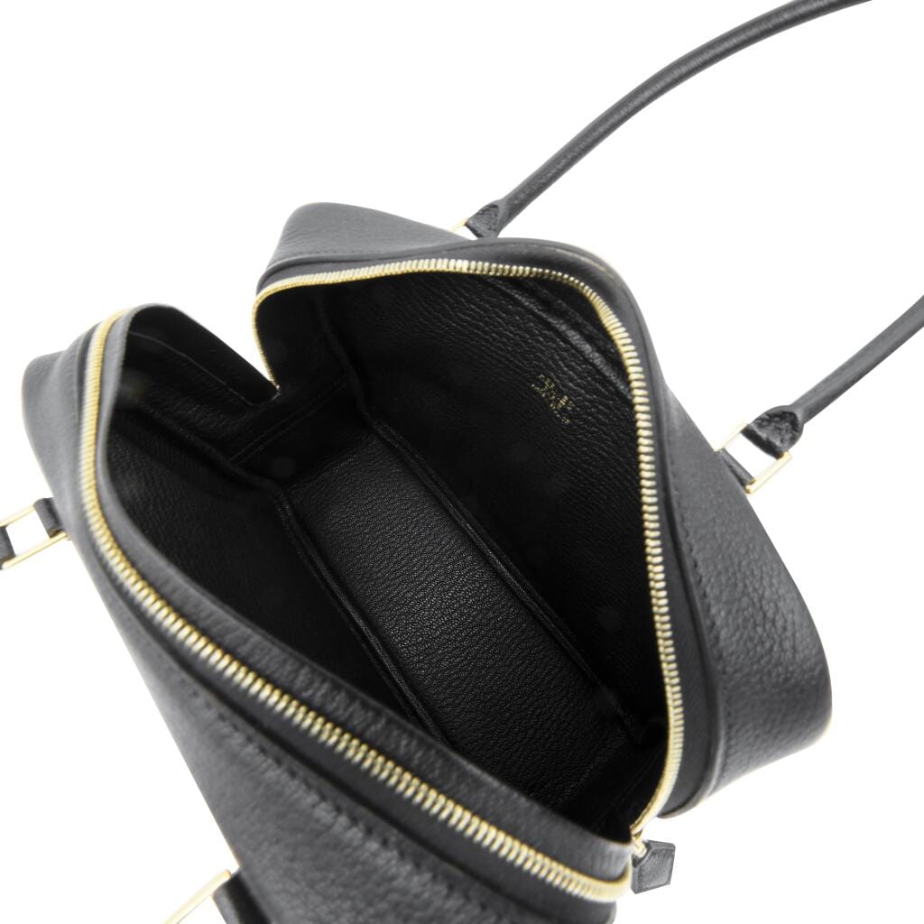 Black Chèvre Mini Plume Gold Hardware, 2025