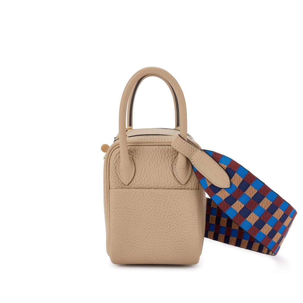 Trench and Gris Asphalt Verso Clemence Mini Lindy 20 Gold Hardware, 2022