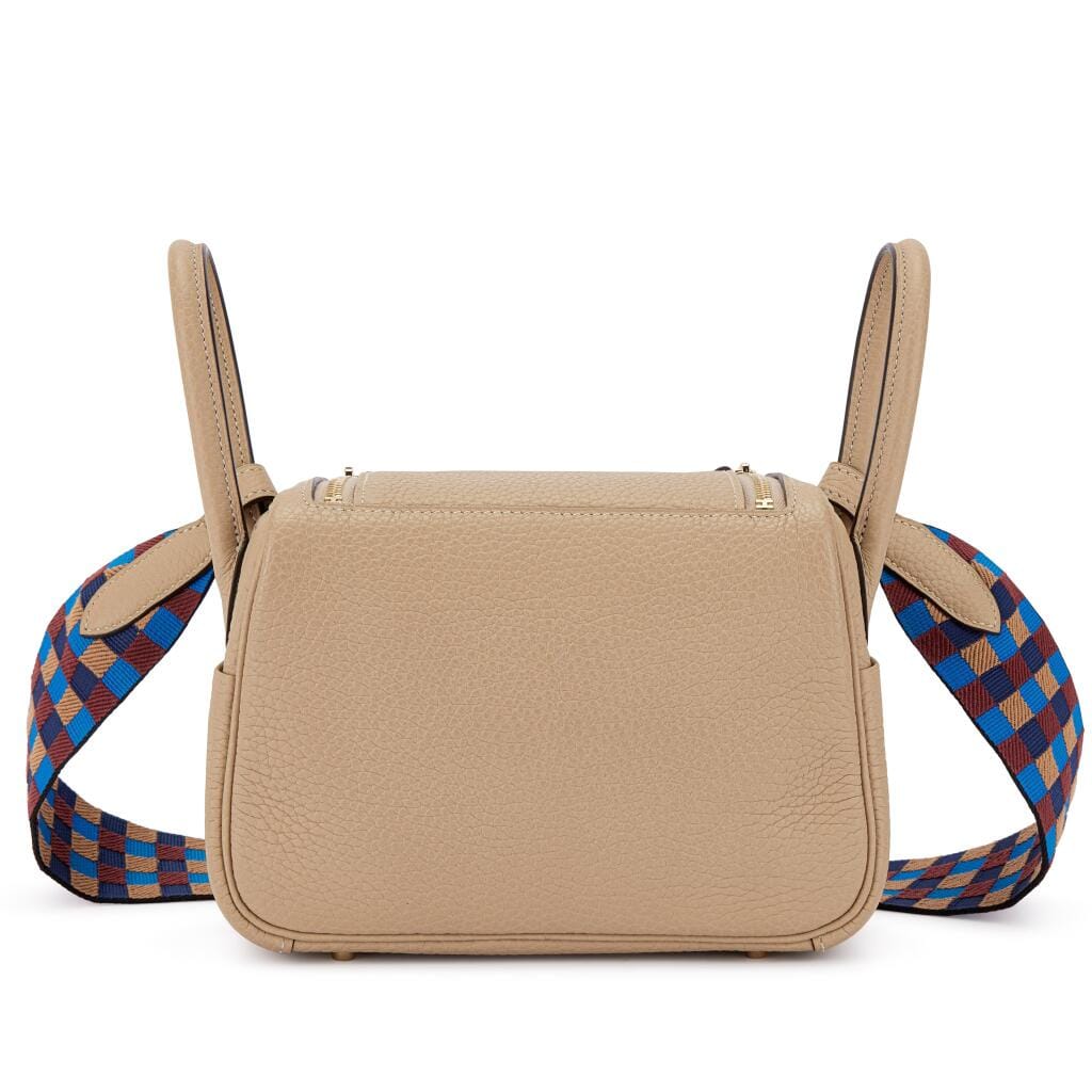 Trench and Gris Asphalt Verso Clemence Mini Lindy 20 Gold Hardware, 2022