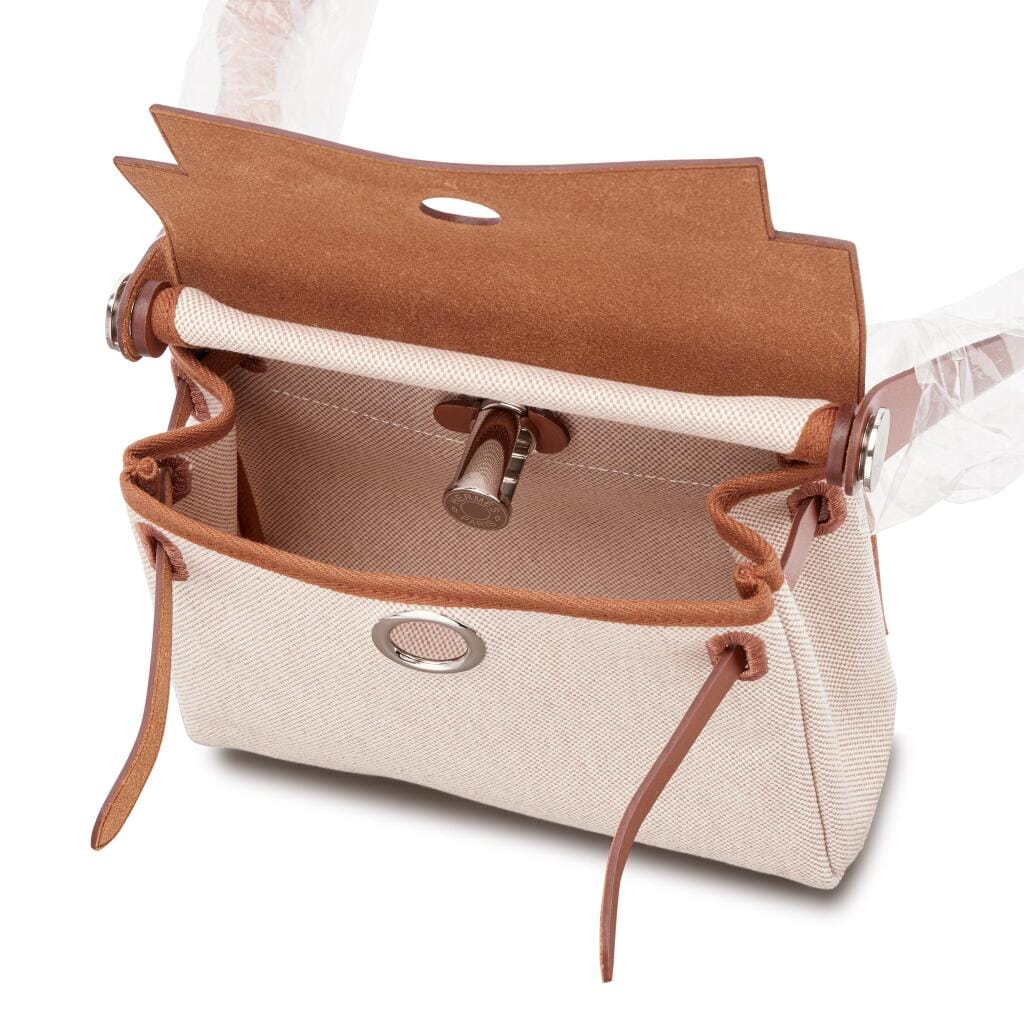 Fauve Vache Hunter and Ecru Toile Mini Herbag Zip 20 Palladium Hardware, 2024