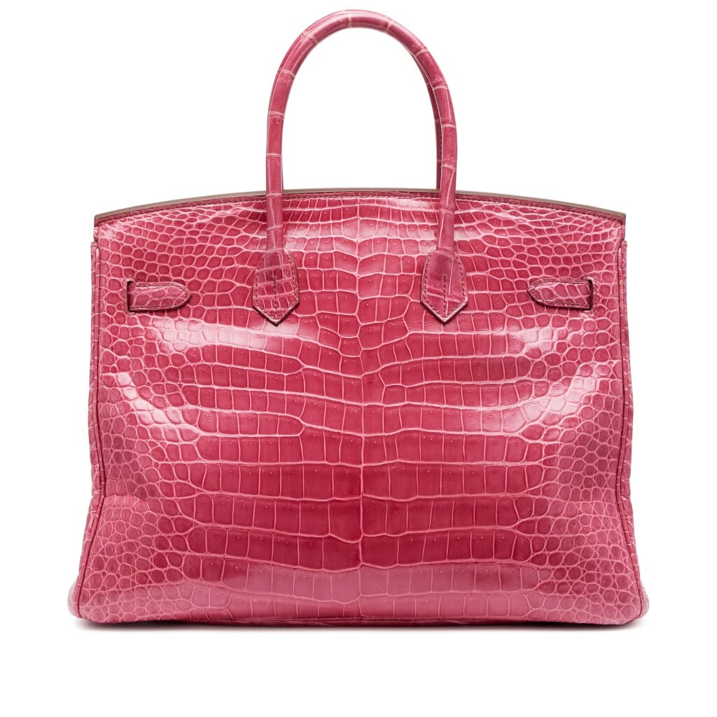 Fuschia Shiny Porosus Crocodile Birkin 35 Palladium Harware, 2014