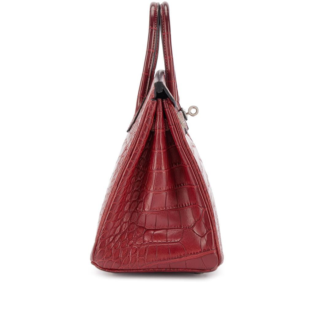 Rouge H Matte Alligator Birkin 25 Palladium Hardware, 2008