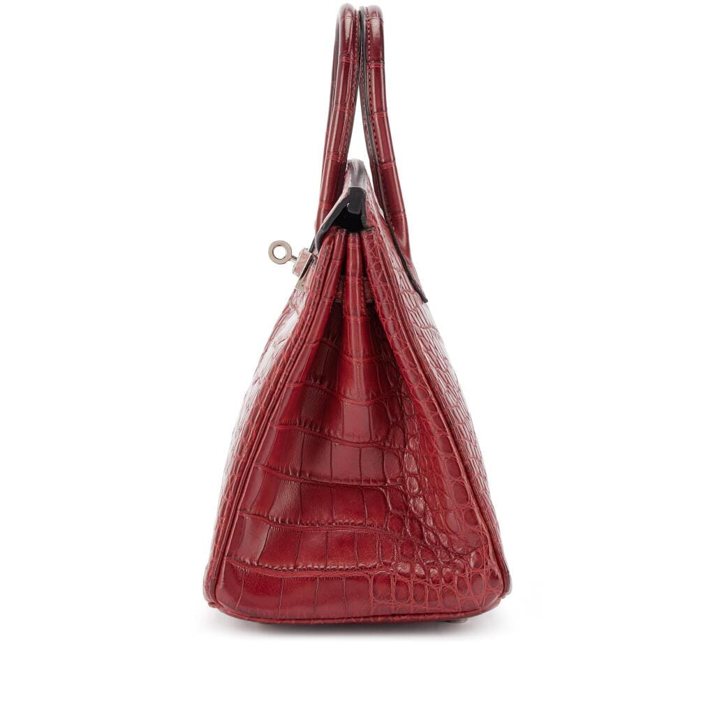 Rouge H Matte Alligator Birkin 25 Palladium Hardware, 2008