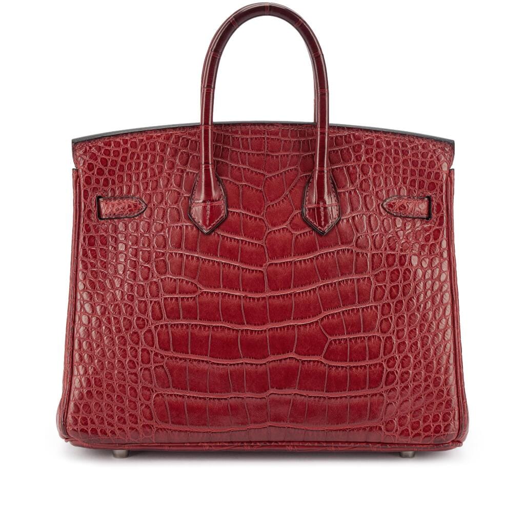 Rouge H Matte Alligator Birkin 25 Palladium Hardware, 2008
