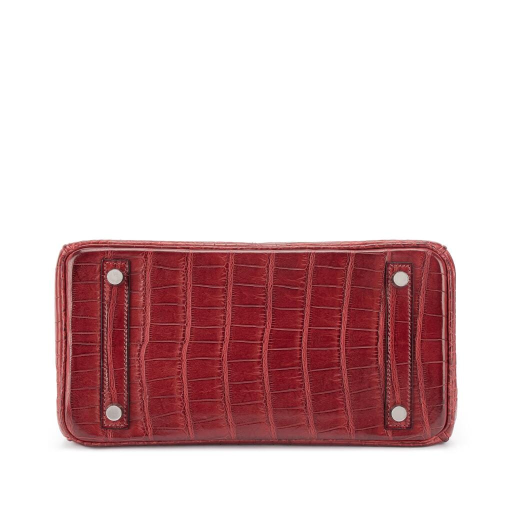 Rouge H Matte Alligator Birkin 25 Palladium Hardware, 2008