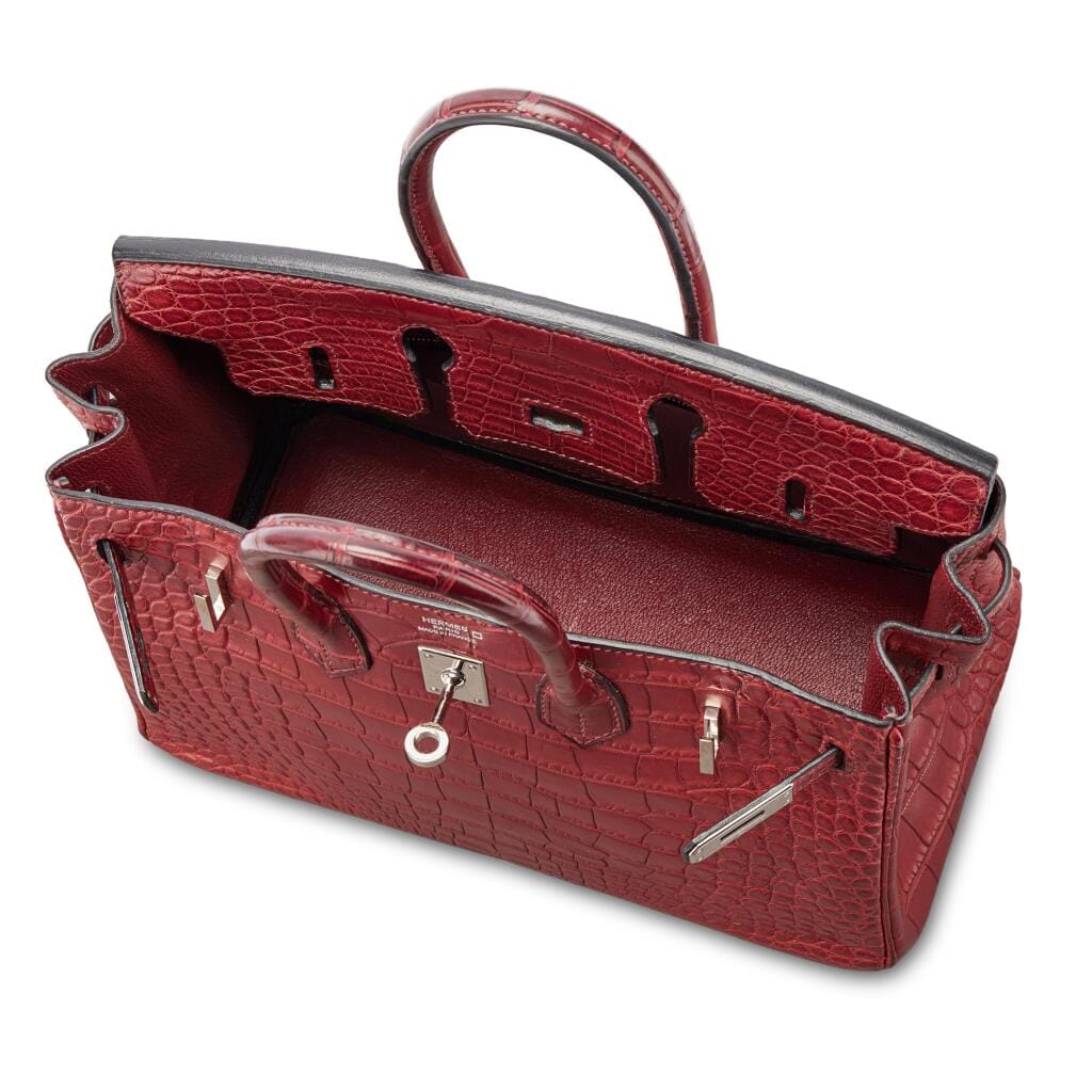 Rouge H Matte Alligator Birkin 25 Palladium Hardware, 2008