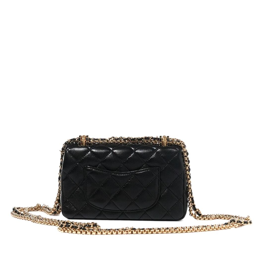 Black Quilted Lambskin Flap Bag Gold Hardware, 2024