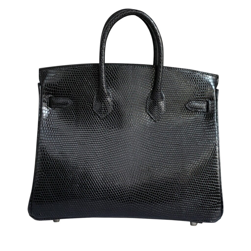 Black Lizard Lisse Birkin 25 Palladium Hardware, 2025