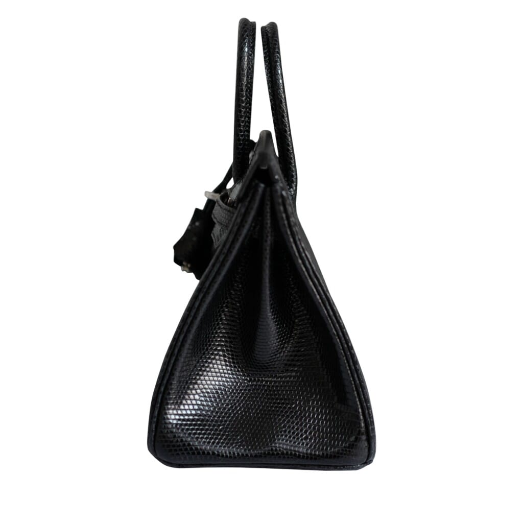 Black Lizard Lisse Birkin 25 Palladium Hardware, 2025