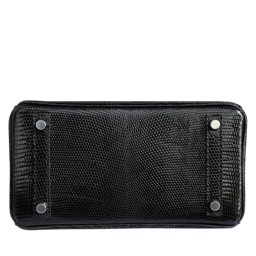 Black Lizard Lisse Birkin 25 Palladium Hardware, 2025