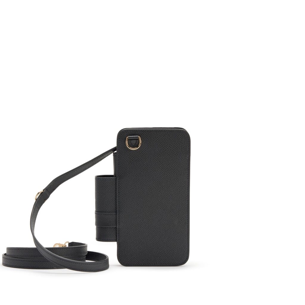 Black Epsom Hermèsway Phone Case Gold Hardware, 2024