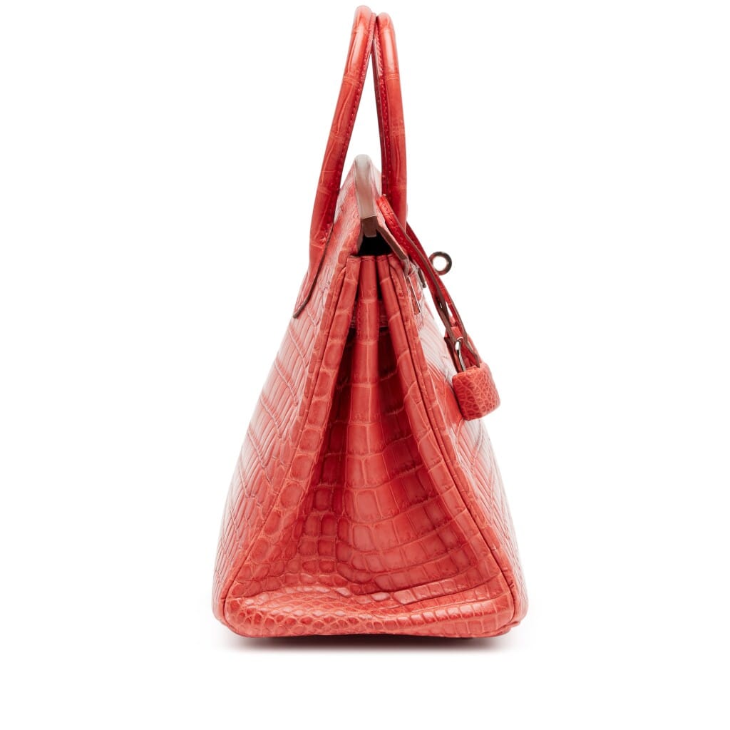 Rouge Indien Matte Niloticus Crocodile Birkin 25 Palladium Hardware, 2010
