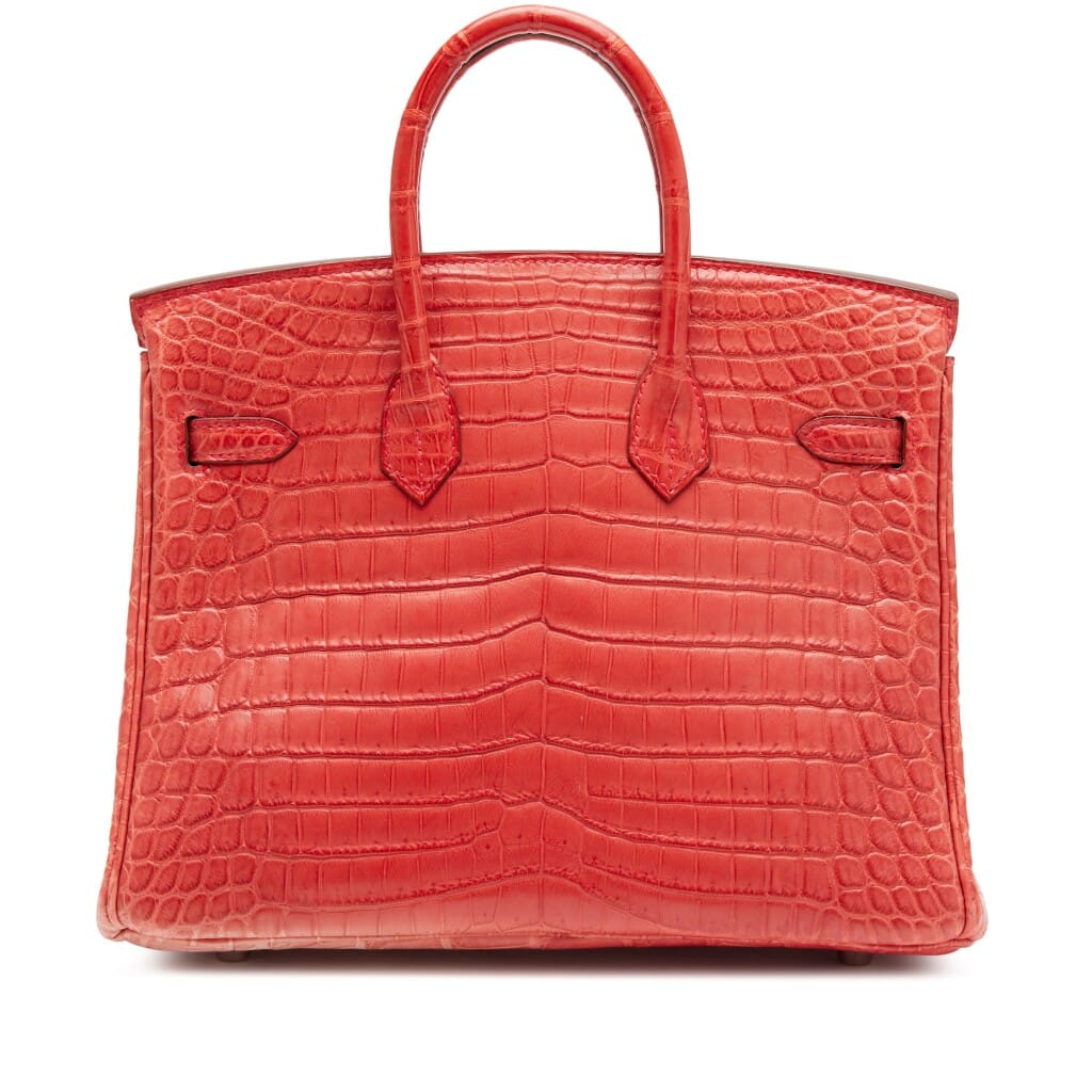 Rouge Indien Matte Niloticus Crocodile Birkin 25 Palladium Hardware, 2010