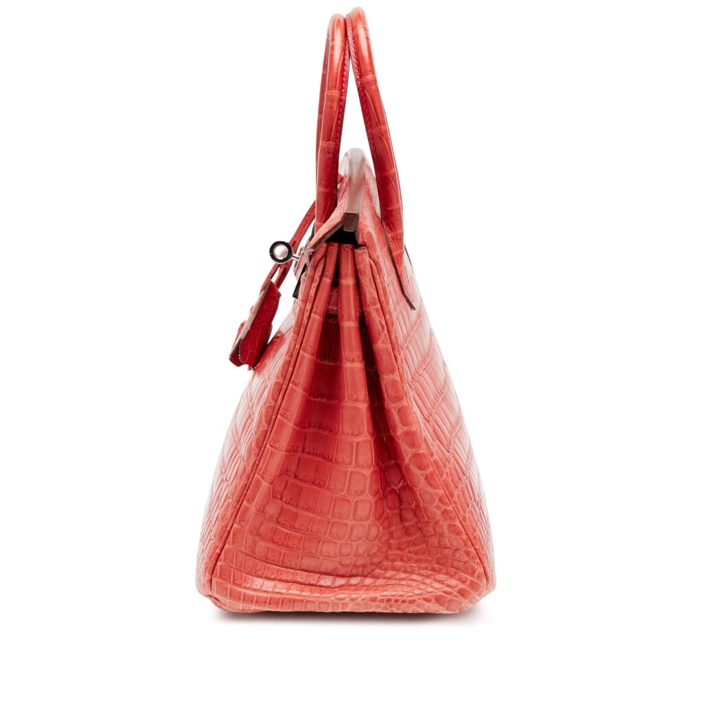 Rouge Indien Matte Niloticus Crocodile Birkin 25 Palladium Hardware, 2010