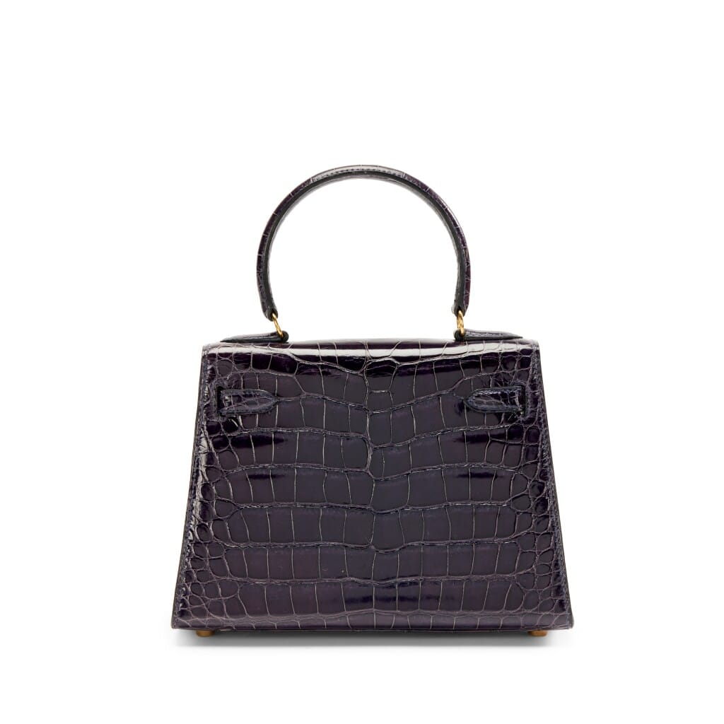 Vintage Bleu Sapphire Shiny alligator Mini Kelly 20 Gold Hardware, 1993