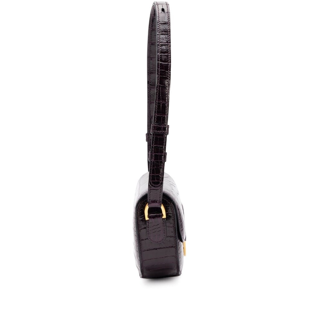Amethyst Shiny Alligator Cherche Midi Mini 18 Gold Hardware, 2016